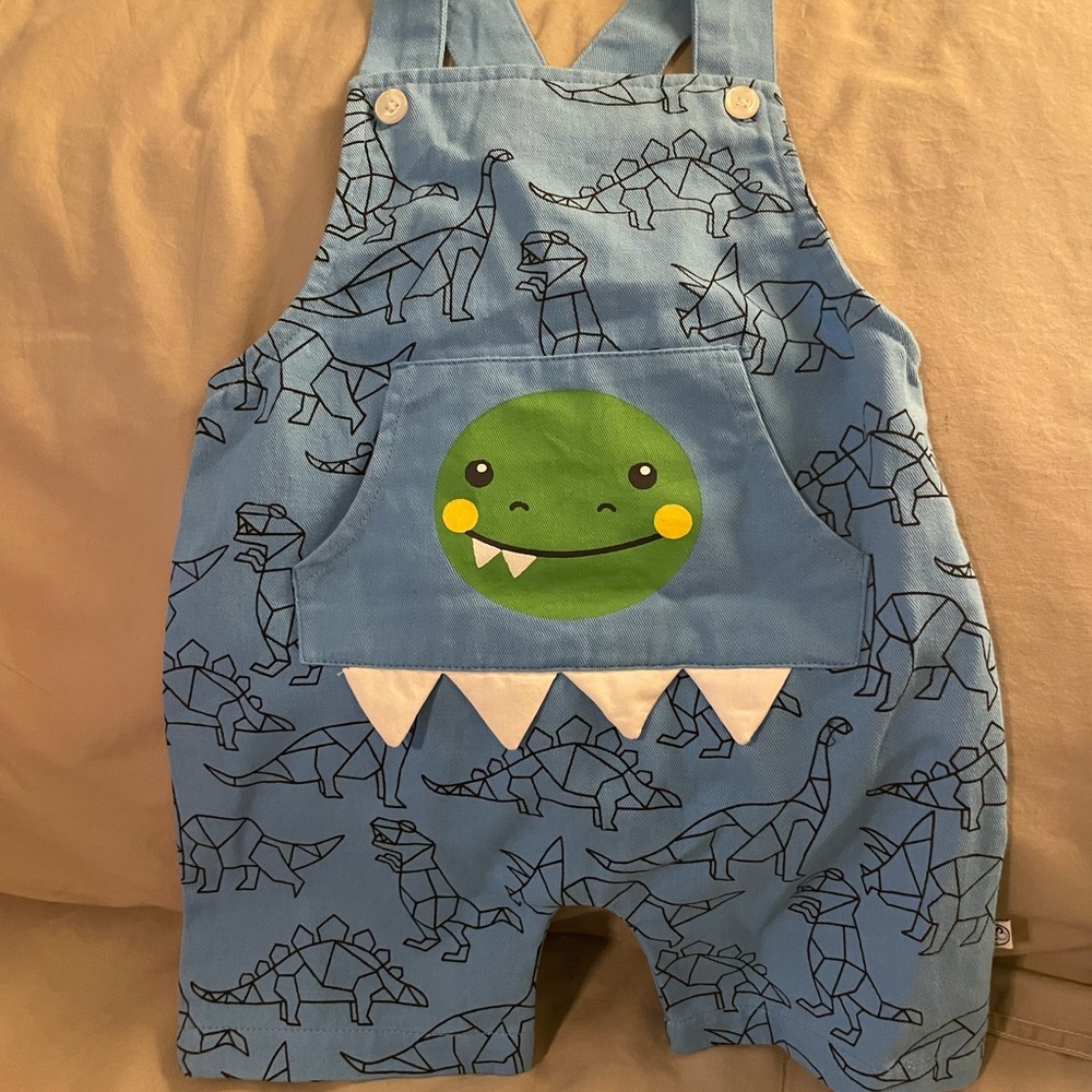 Brand new Sophie and Sam dinosaur print overalls